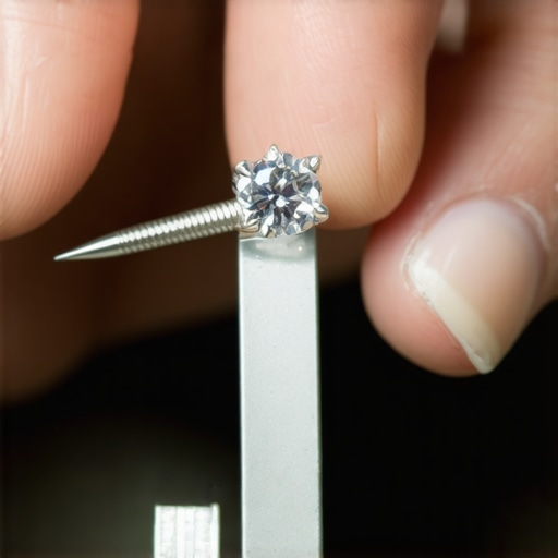 Expert jeweler meticulously adjusting a tension set gemstone to ensure durability and beauty.