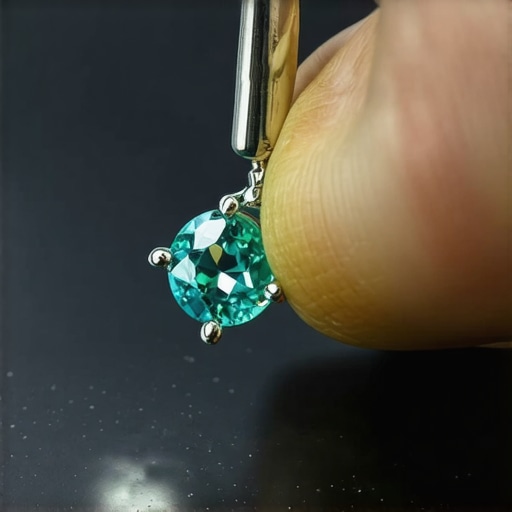 A skilled jeweler carefully setting a gemstone using precision tools.