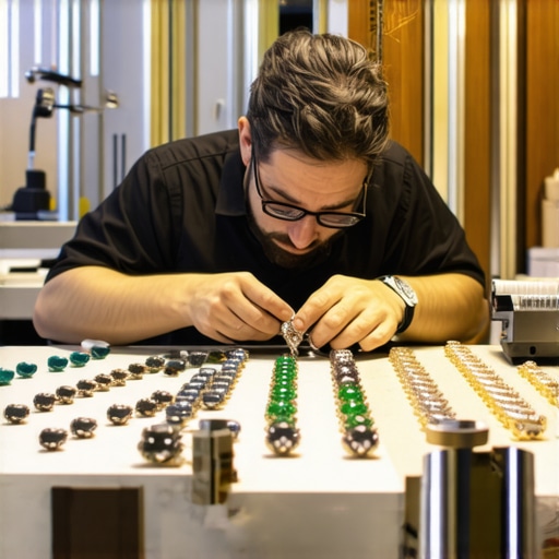 Expert Jewelry Stone Setting Practice Jewelry professional demonstrating advanced stone setting techniques in a workshop