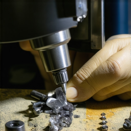 Jeweler working on intricate stone setting with precision tools