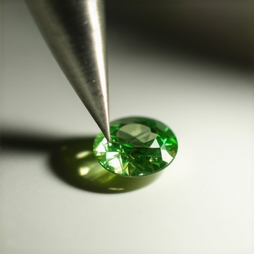 Detailed gemstone setting process Jeweler setting a gemstone with precision tools