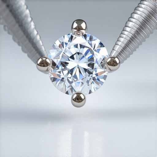 Expert Jeweler Fine Tuning a Gemstone Setting Jeweler carefully adjusting prongs on a diamond for perfect setting.