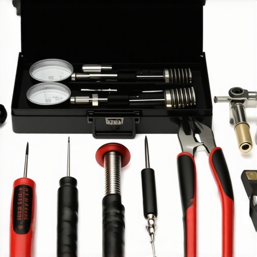 A comprehensive set of jewelry repair tools including screwdrivers, pliers, and a micro torch.