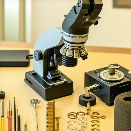 A detailed view of high-quality jewelry tools and equipment in a professional studio.
