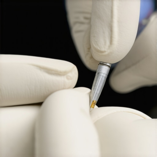 Jeweler Inspecting Jewelry with Loupe Close-up of a jeweler examining a ring with a magnifying loupe, showcasing detailed craftsmanship.