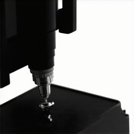 A jeweler carefully inspecting a ring using a 10x magnification loupe alongside ultrasonic cleaning equipment.